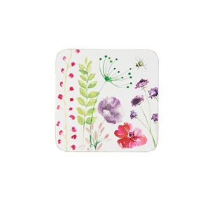 Set Of 4 Floral Coasters 10cm