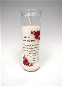 Special Dad And Mum Memorial Candle