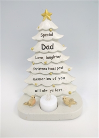 Memorial Xmas Tree With Flickering Candle - Dad