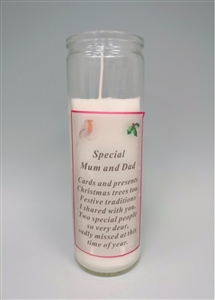 Mum And Dad Christmas Memorial Candle
