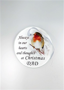 Glass Memorial Tree Hanger Decoration – Dad 9cm