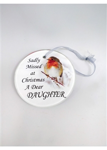 Glass Memorial Tree Hanger Decoration ï¿½ Daughter 9cm