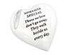 White Remembrance Heart With Silver Feather - Someone Special 15cm