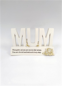 Mum Memorial Plaque With Roses 19cm