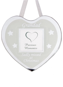 Remembrance Hanging  Heart Frame - Grandad  10cm
