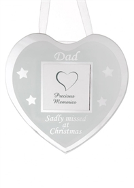 Remembrance Hanging  Heart Frame - Dad  10cm