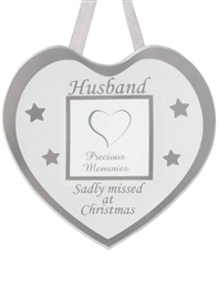 Remembrance Hanging  Heart Frame - Husband  10cm