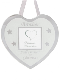 Remembrance Hanging  Heart Frame - Brother  10cm