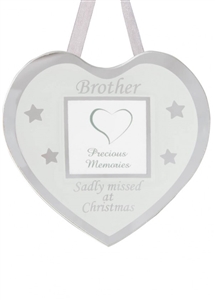 Remembrance Hanging  Heart Frame - Brother  10cm