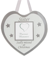 Remembrance Hanging  Heart Frame - Sister  10cm