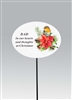 Christmas Poinsettia & Robin Remembrance Stake - Dad 9cm