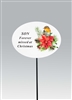 Christmas Poinsettia & Robin Remembrance Stake - Son 9cm