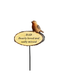 Remembrance Robin Stake - Dad 10cm