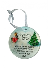 Remembrance Hanging Robin Disc - Grandad