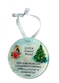 Remembrance Hanging Robin Disc - Sister