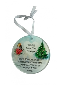 Remembrance Hanging Robin Disc - Wife