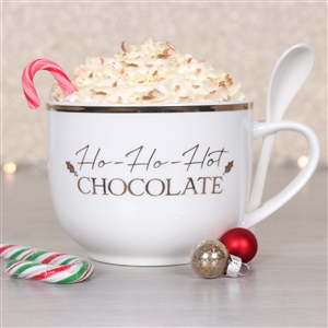 Ho Ho Hot Chocolate Mug And Spoon Set