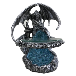 Silver Dragon Oil/Wax Warmer With Crystals