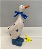 DUE MID JANUARY Large Ceramic Polka Dot Duck 19cm - Navy Hearts