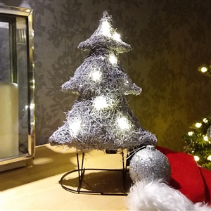 Grey Brushwood LED Light Up Christmas Tree Decoration 41cm