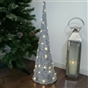 Grey Brushwood LED Light Up Christmas Tree Cone Decoration 70cm