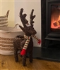 Standing Reindeer With Scarf 40cm