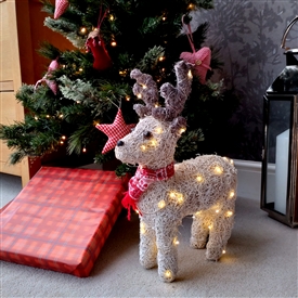 DUE EARLY AUGUST 50 LED White Reindeer 46cm (INDOOR and OUTDOOR)