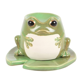 FROG SHAPED OIL BURNER ON LILY PAD