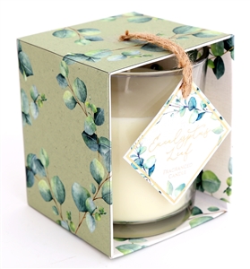 Eucalyptus Glass Candle in Open Box 10cm