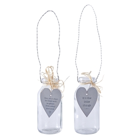 Evie Bottle Vase With Message 2 Assorted 10cm