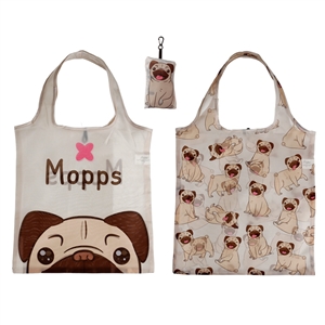 Reusable Folding Shopping Bag Mopps Pug