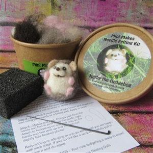 Needle Felting Kit in Gift Tub  - Herby the Hedgehog