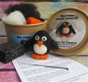 Needle Felting Kit in Gift Tub  - Percy the Penguin