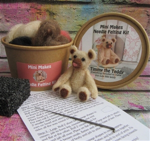 Needle Felting Kit in Gift Tub  - Timmy The Teddy