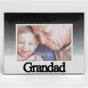 Black Glitter Glass Frame - Dad