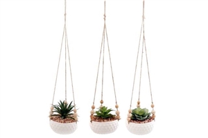 3asst Hanging Artificial Succulent Plant Pots   Designs