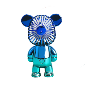 Rechargable Bear Fan - Green/Blue 14cm