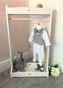 Wooden Children's Clothes Stand with Star Cutout (90cm H)