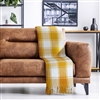 Recycled Cotton Frisco Tartan Throw - Ochre 152cm