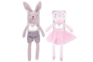 Knitted Bunny And Cat Teddy