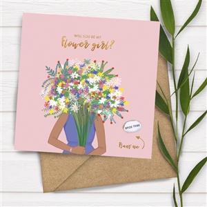 Card With Magic Growing Bean - Be My Flower Girl