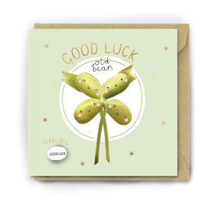 GF036  Card With Magic Growing Bean - Good Luck Old Bean