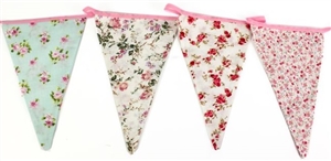 Vintage Floral Fabric Bunting - 3.15m