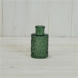 Green Geometric Glass Bottle 9.2cm