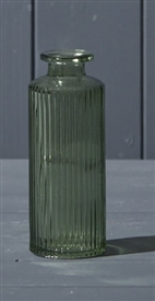 Glass Bottle/Vase - Green 13.2cm