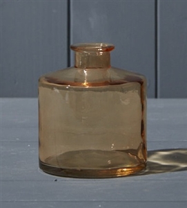 Squat Glass Bottle/Vase - Cognac 10.3cm