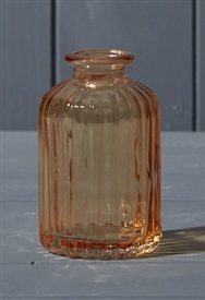 Ribbed Glass Bottle/Vase - Cognac 10cm