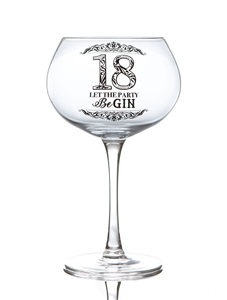 18th Birthday Stemmed Gin Glass