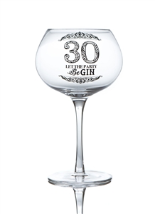 30th Birthday Stemmed Gin Glass
