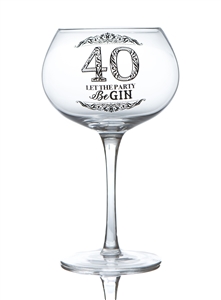 40th Birthday Stemmed Gin Glass